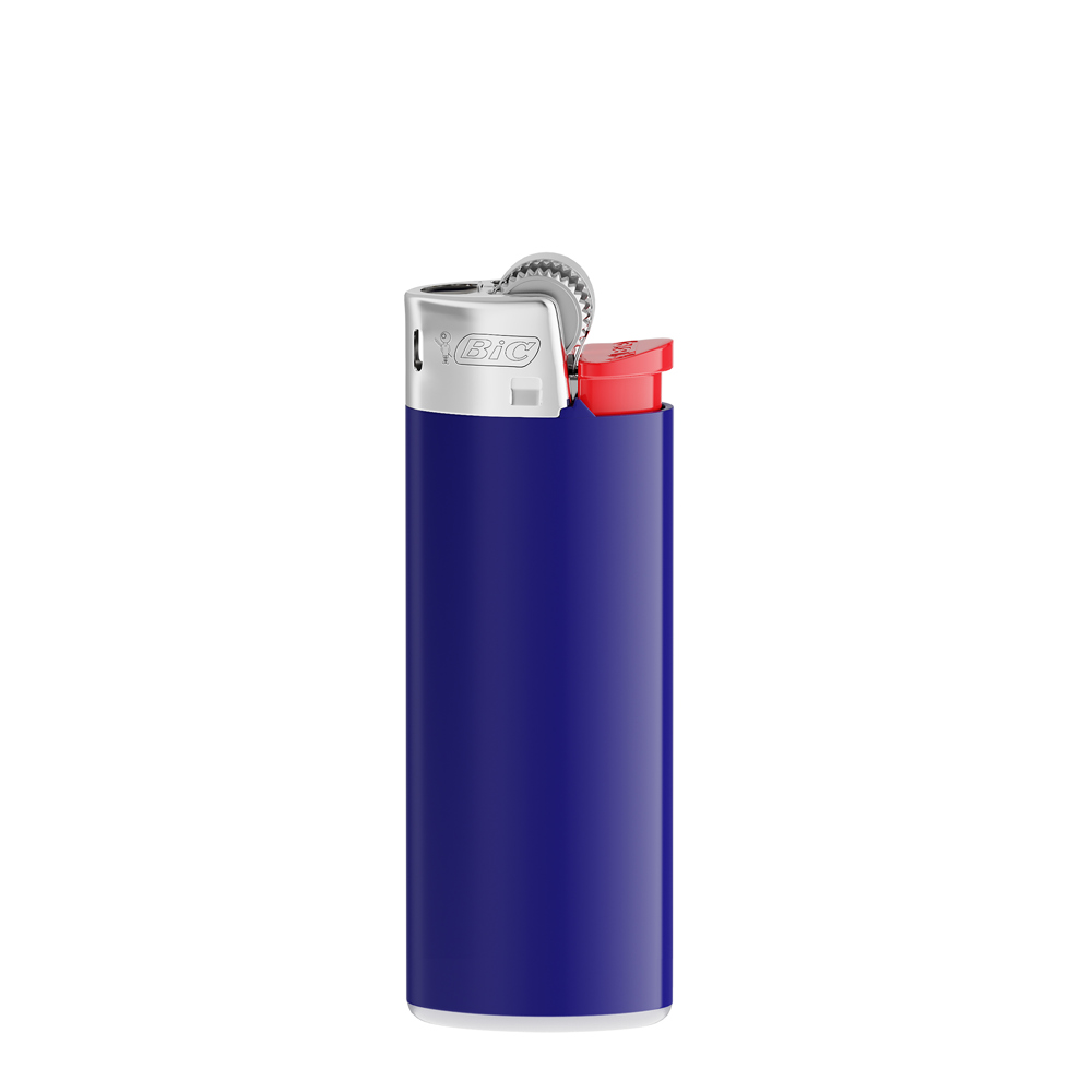 BIC® J25 Standard Feuerzeug - Corpus Dunkelblau/Boden Weiss/Drücker Rot/Chromkappe