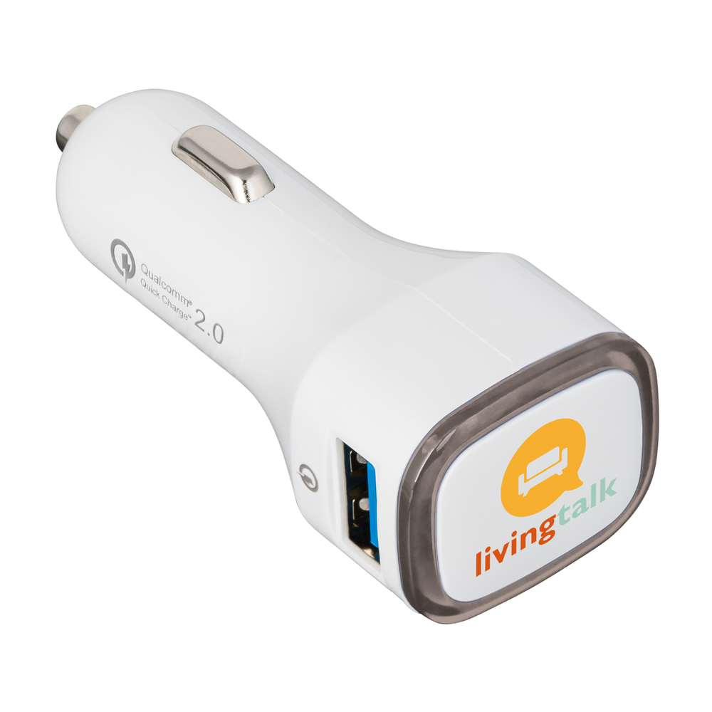 USB-Autoladeadapter Quick Charge 2.0® COLLECTION 500 - schwarz, weiß / schwarz