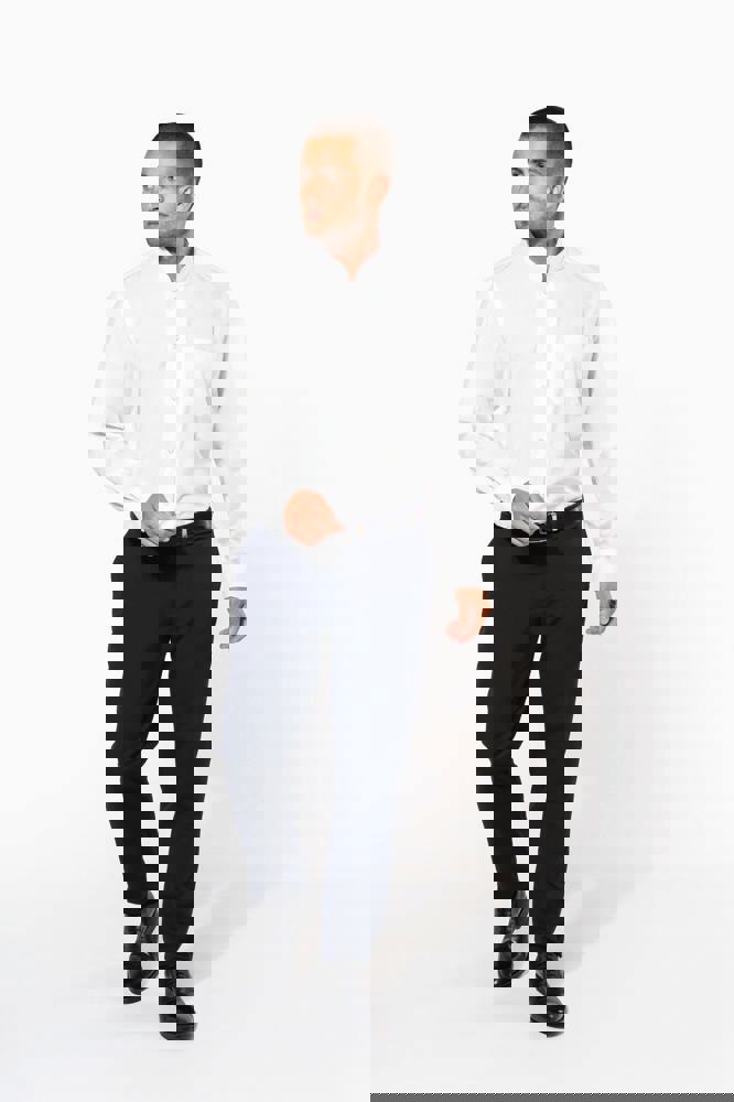 K515 - Herrenhemd mao-kragen langarm