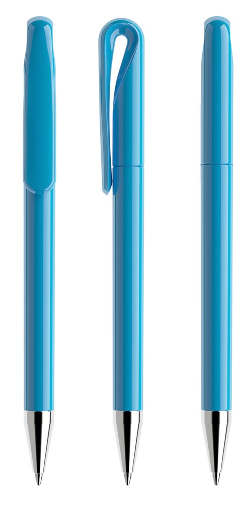 Prodir DS1TPC Polished with Chrome Metal Nose-Cone - Cyanblau poliert