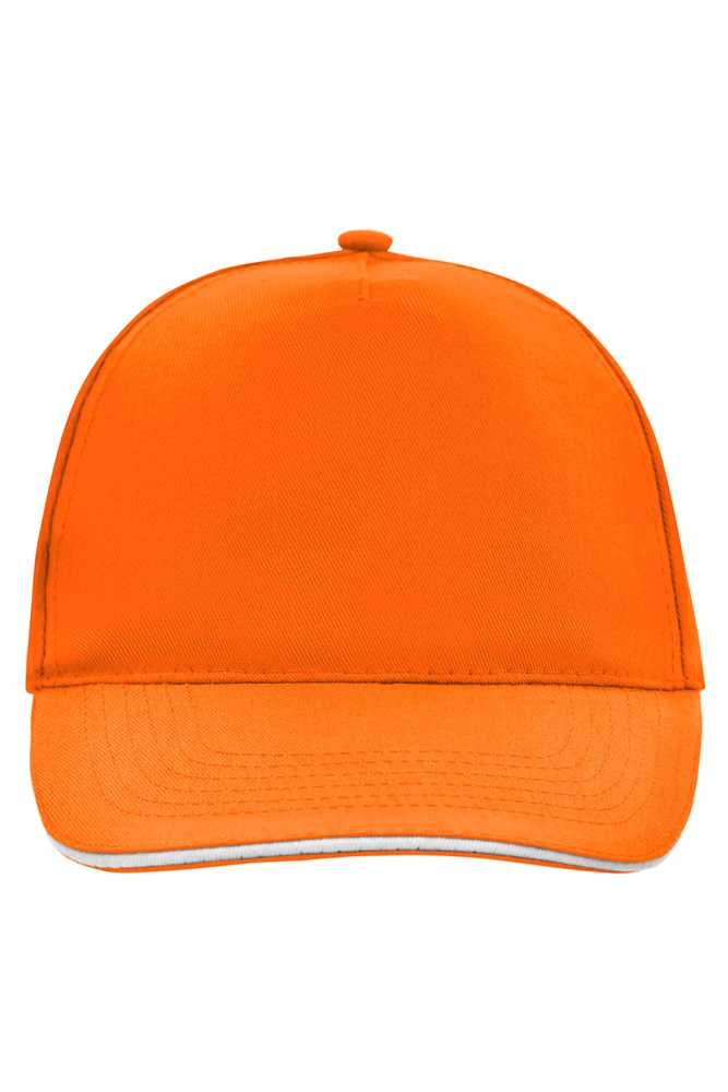 5 Panel Promo Sandwich Cap - Orange/white (ca. Pantone 1645C
white)