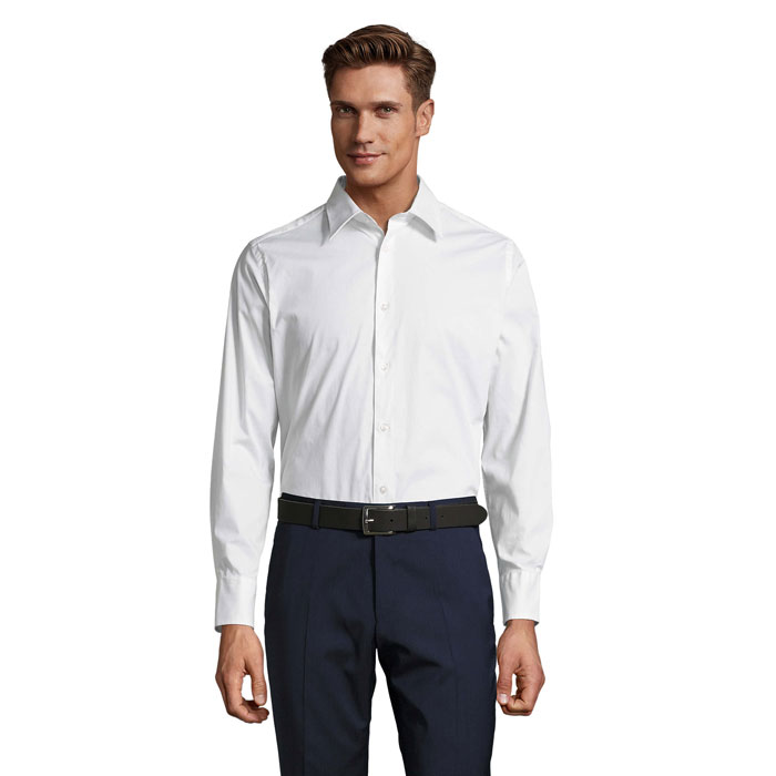 BRIGHTON - BRIGHTON STRETCH MEN SHIRT - white