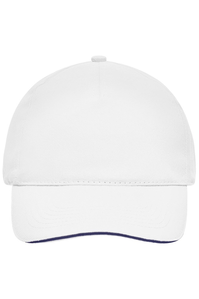 5 Panel Sandwich Cap - White/navy (ca. Pantone white
296C)