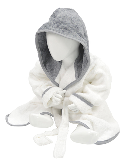 ARTG - Babiezz® Bathrobe With Hood - White, Anthracite Grey