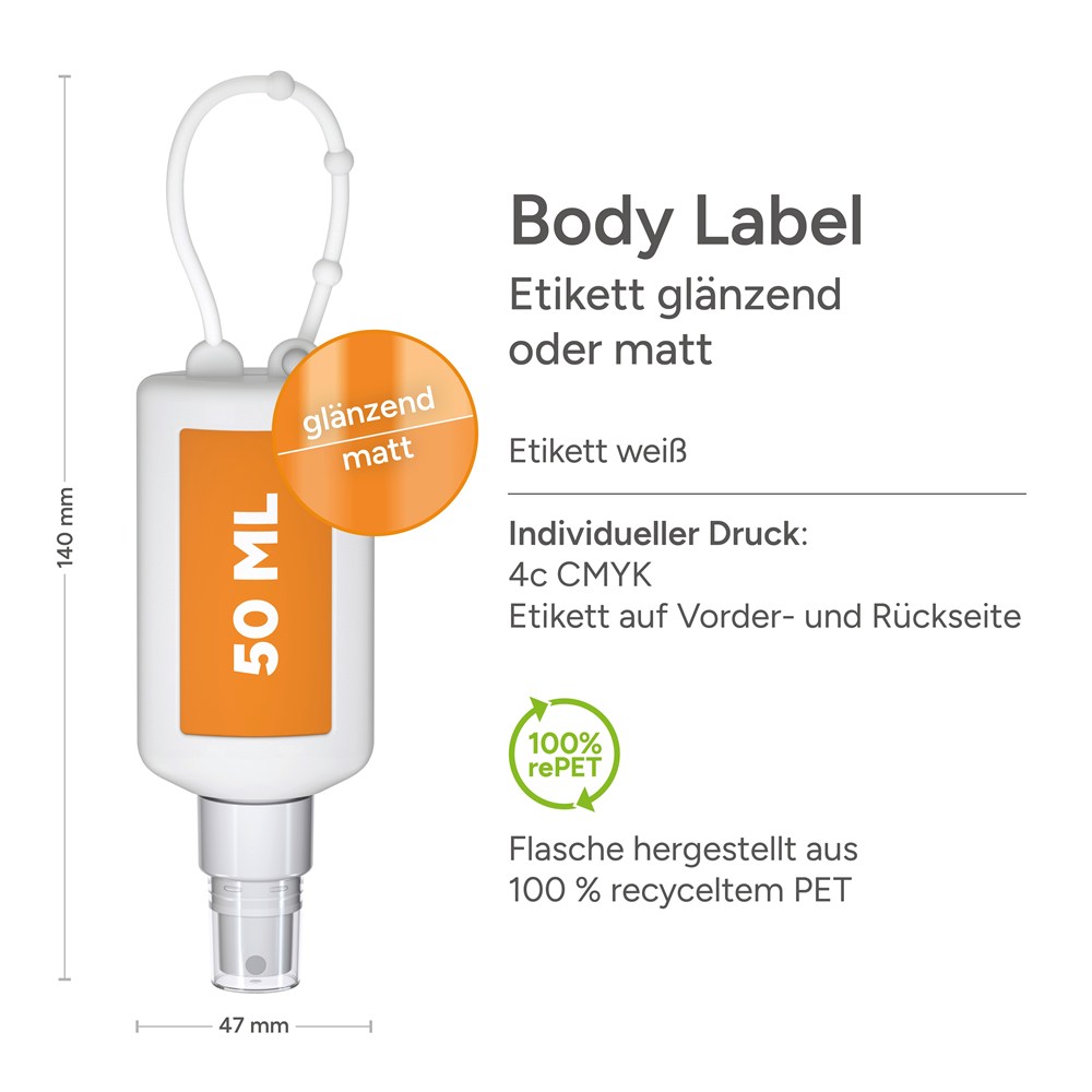 Kfz Cockpit-Reiniger, 50 ml Bumper frost, Body Label (R-PET)