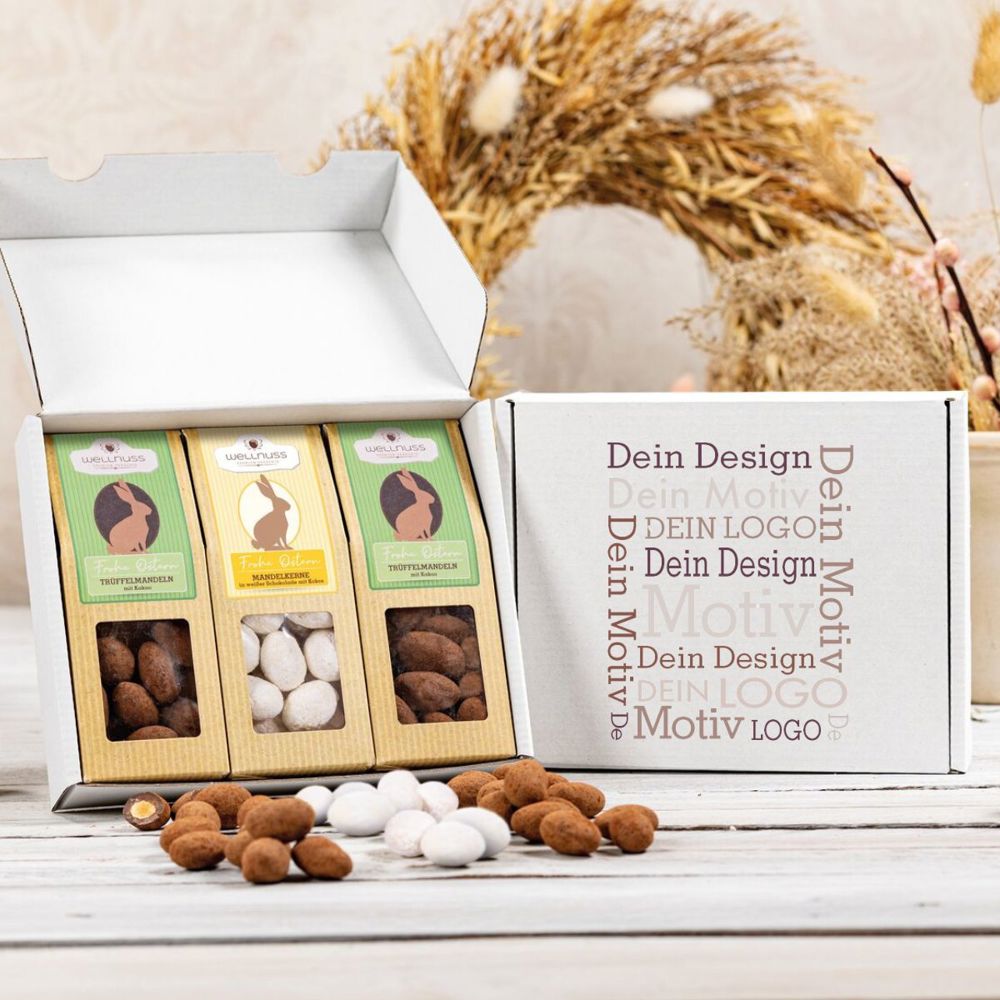 Geschenkkarton mit 3 Premium Snacks - Oster-Edition