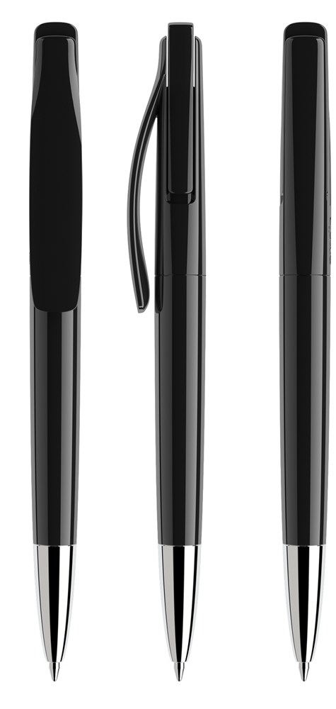Prodir DS2PPC Polished with Chrome Metal Nose-Cone - Schwarz poliert