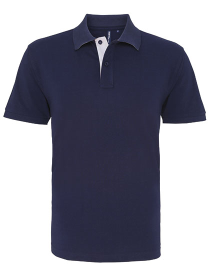 Asquith & Fox - Men´s Classic Fit Contrast Polo - Navy, White