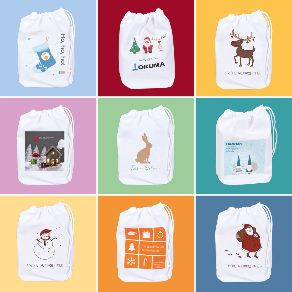 1 Faltschachteln und 1 Mini Faltschachtel im Baumwollsäckchen - Oster-Edition