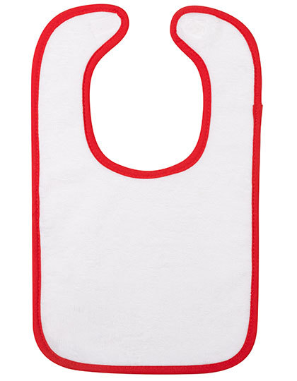 ARTG - Babiezz® ALL-Over Sublimation Baby Bib - White, Fire Red