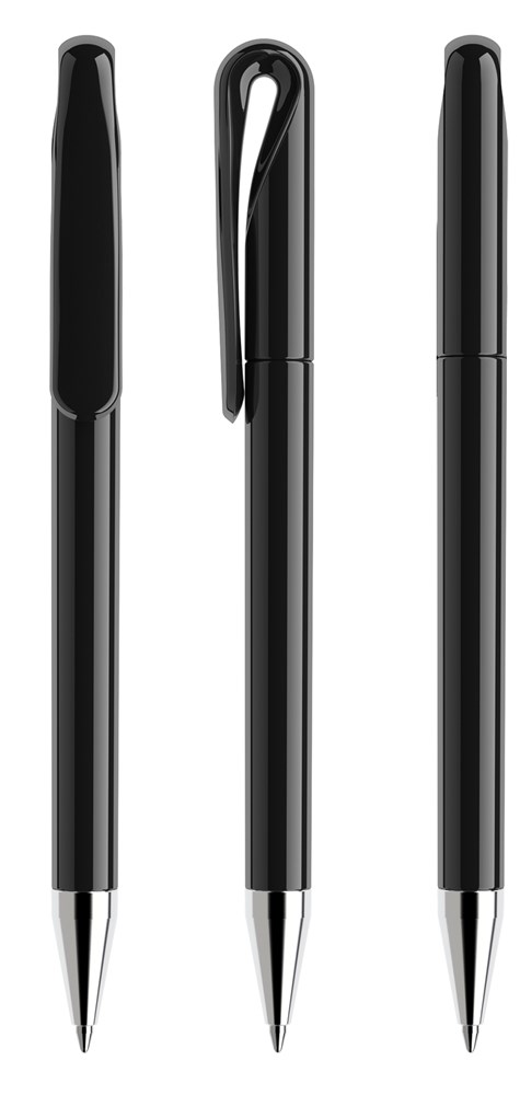 Prodir DS1TPC Polished with Chrome Metal Nose-Cone - Schwarz poliert