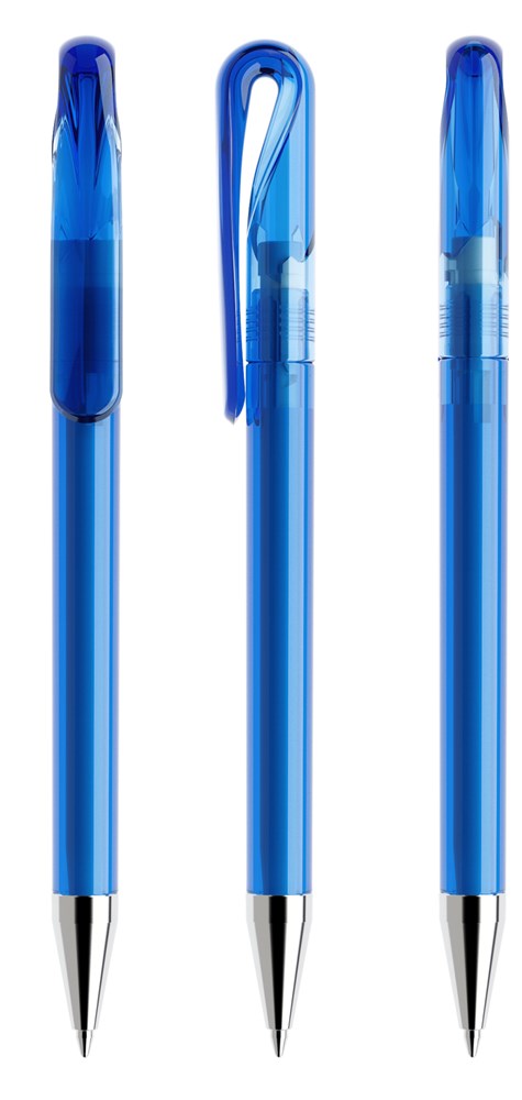 Prodir DS1TTC Transparent with Chrome Metal Nose-Cone - Sky transparent