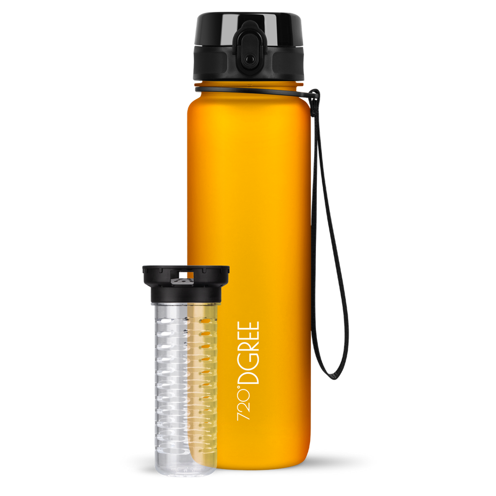 uberBottle Trinkflasche mit Fruchtbehälter - Honey Yellow