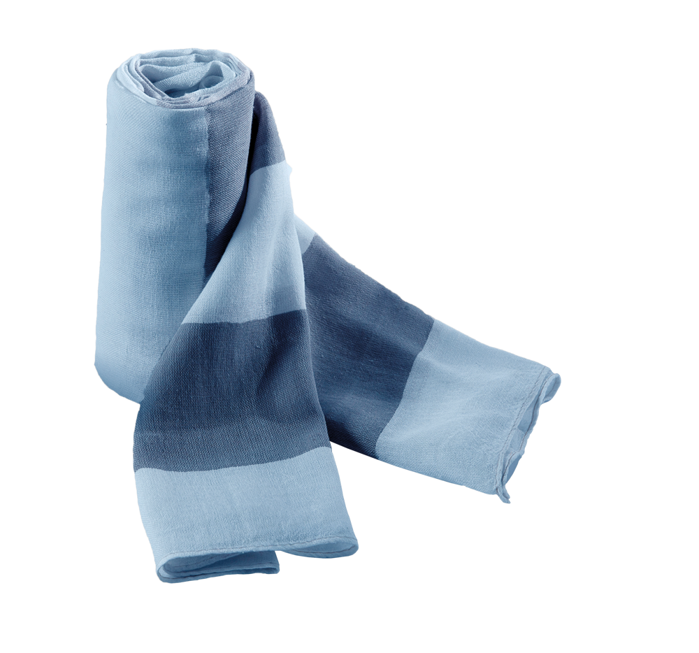 KP067 - Leichter Baumwollschal - Ice Blue / Denim