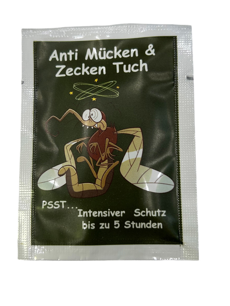 Anti-Mücken-Zecken Tuch im Sachet aus Pet/Alu/PE