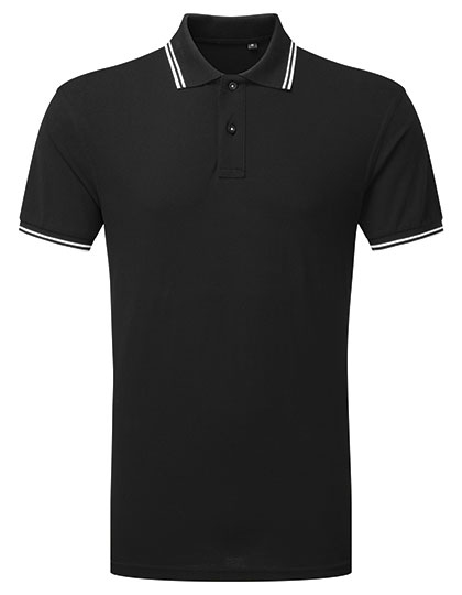 Asquith & Fox - Men´s Classic Fit Tipped Polo - Black, White