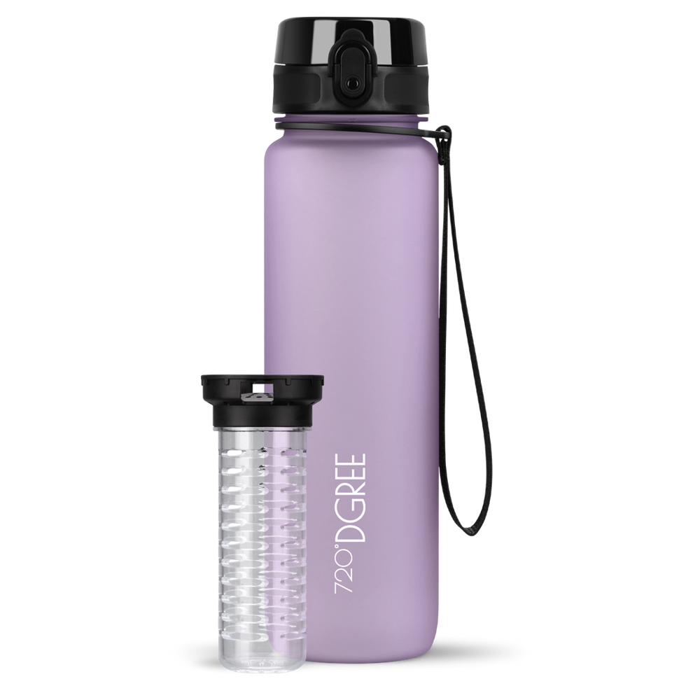 uberBottle Trinkflasche mit Fruchtbehälter - lilac