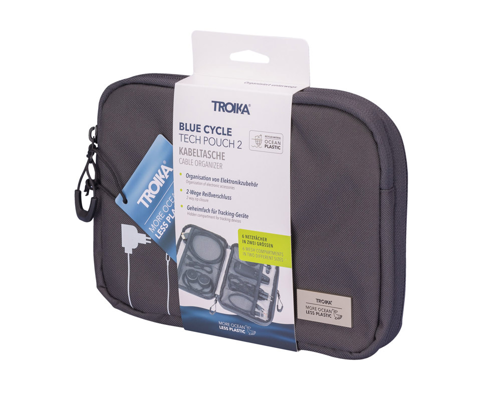 TROIKA Kabeltasche BLUE CYCLE TECH POUCH 2