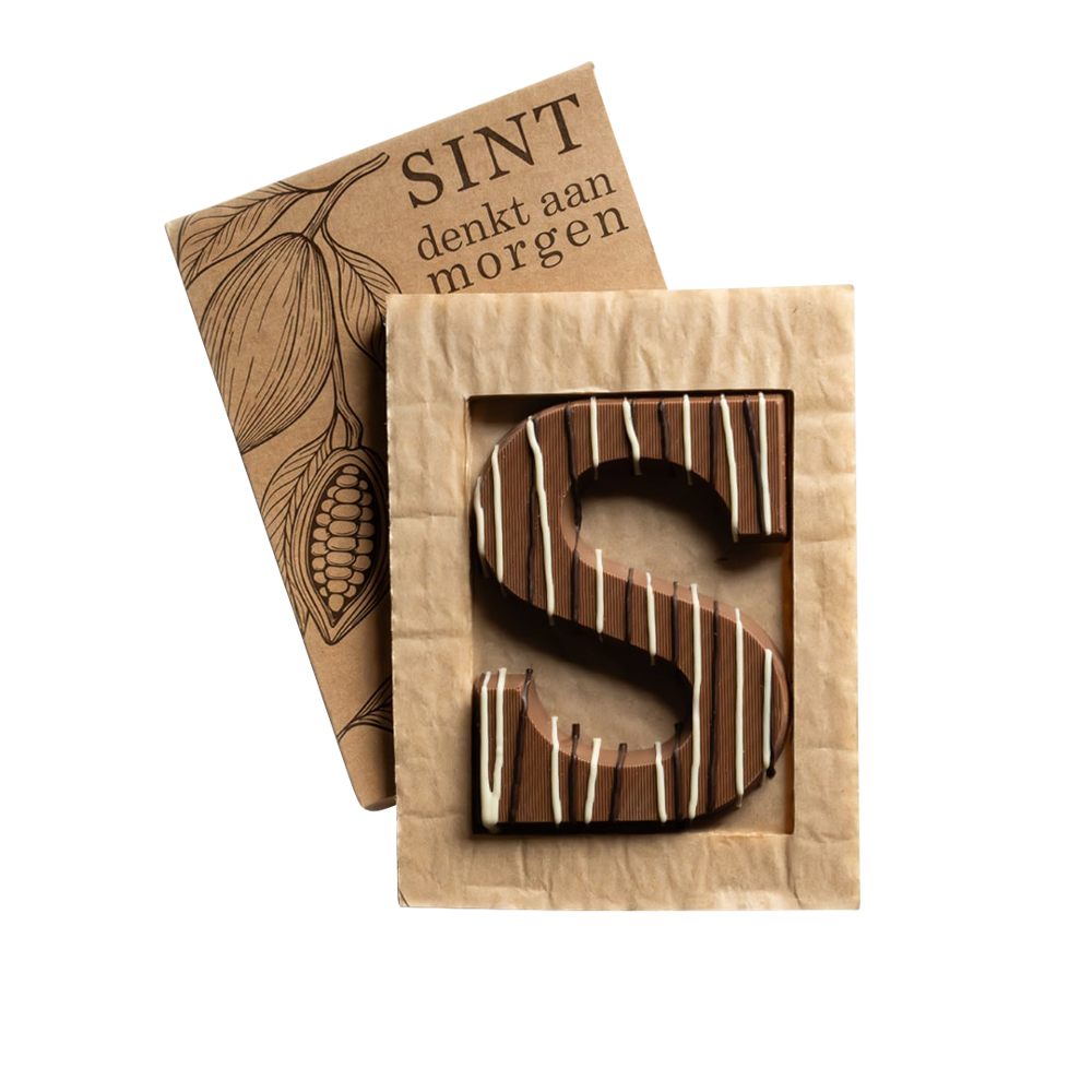 Luxus Schokoladenbuchstabe S Marmor-Muster | Vollmilch | 140g