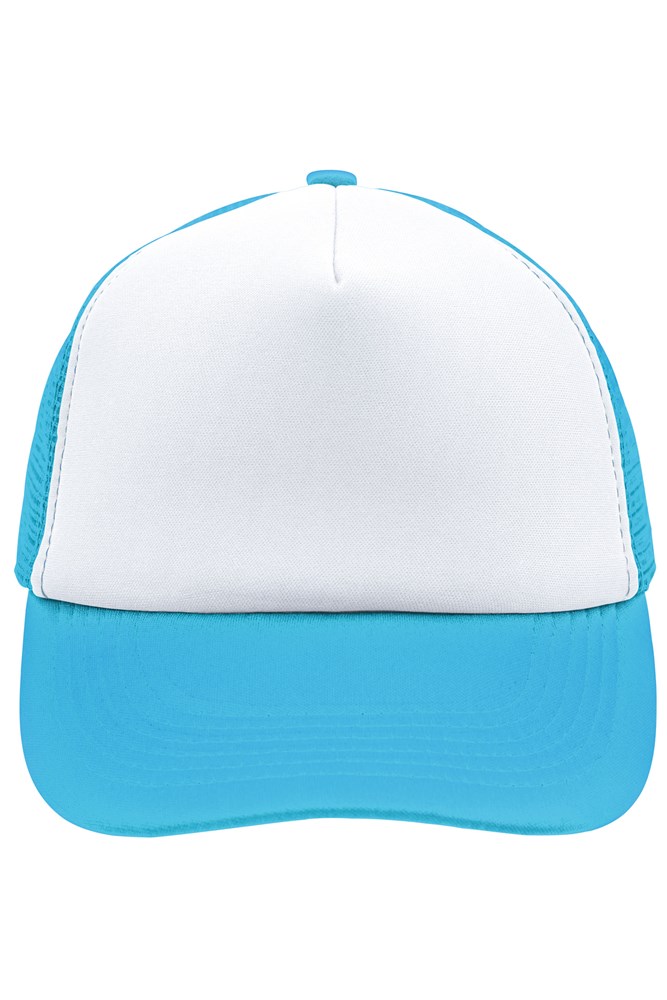 5 Panel Polyester Mesh Cap - White/pacific (ca. Pantone white
630C)