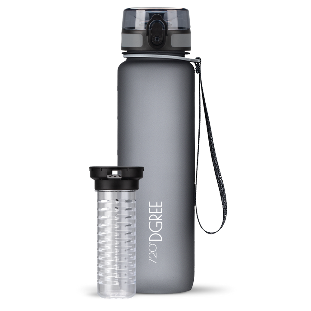 uberBottle Trinkflasche mit Fruchtbehälter - Stone Gray