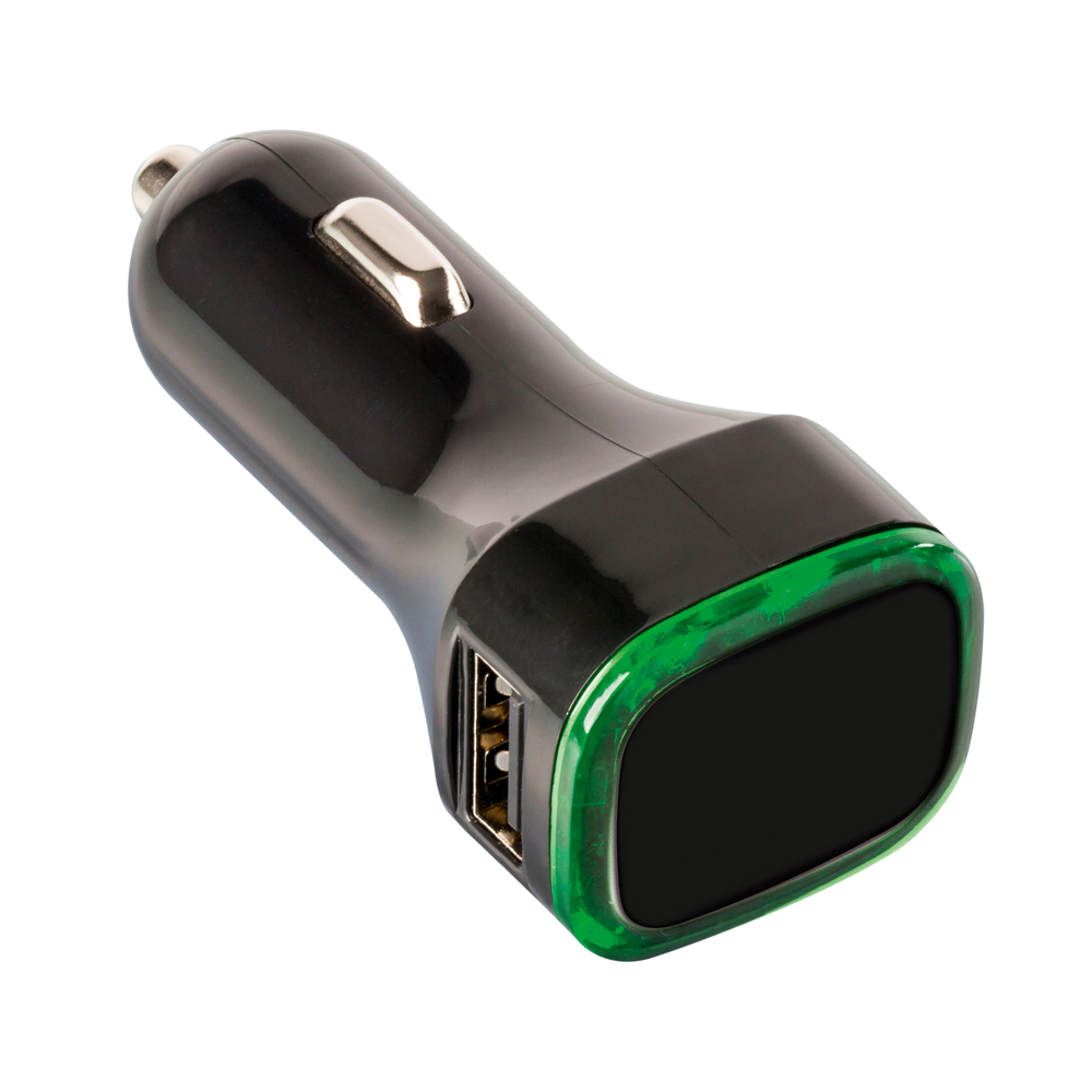 USB-Autoladeadapter COLLECTION 500 - hellgrün, schwarz / hellgrün