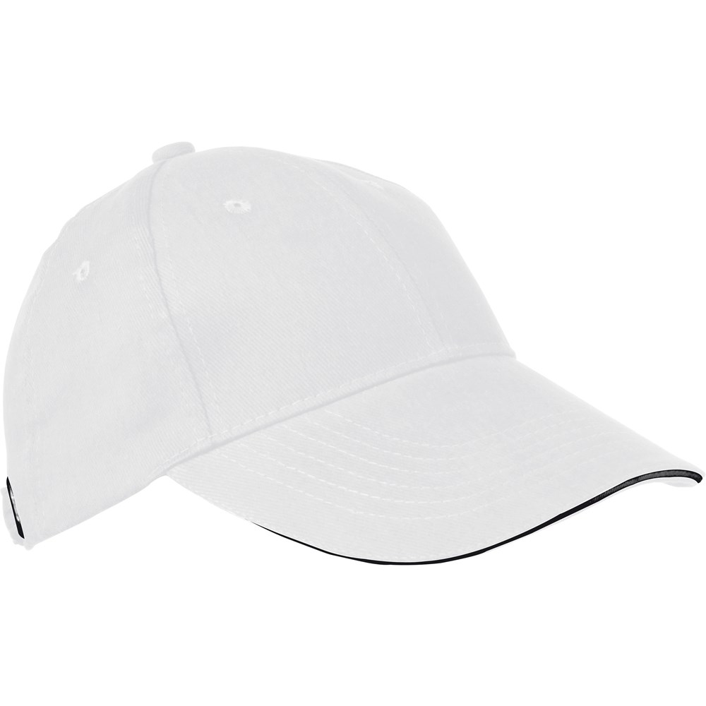 6 Panel Sandwich Baseball Cap CURTIS - weiß