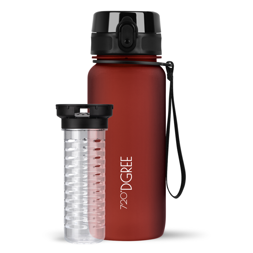 uberBottle Trinkflasche Imperial Red mit Fruchtbehälter