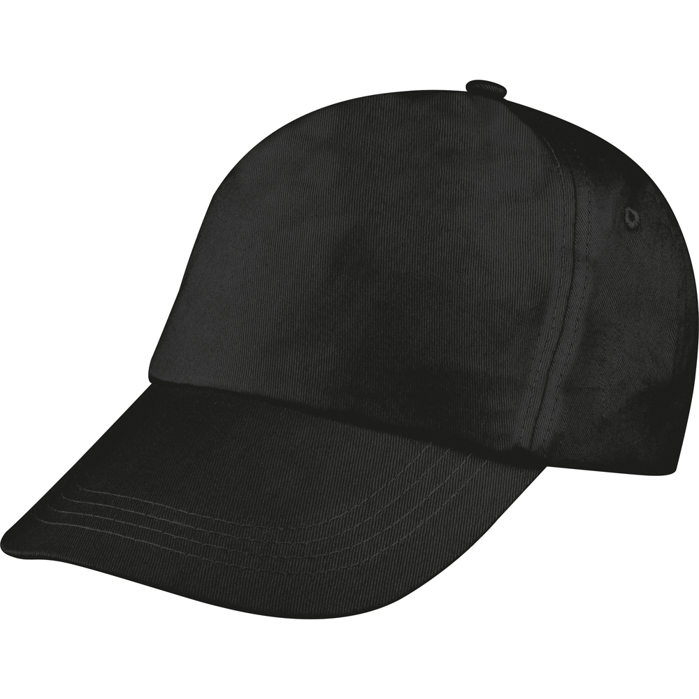 5 Panel Baumwoll-Baseball-Cap MEGAN - Schwarz
