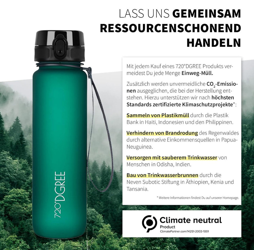 uberBottle Trinkflasche Olive Green mit Fruchtbehälter