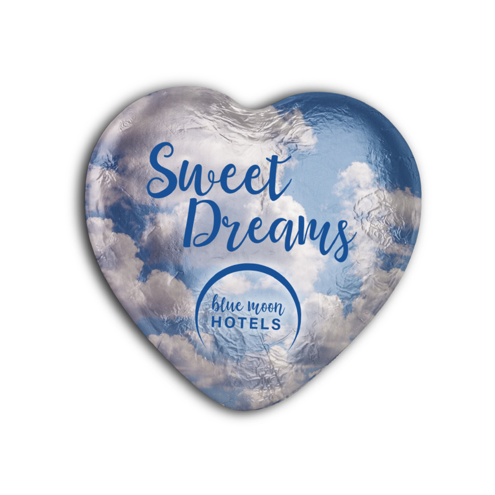 "Rausch Plantagen" Schokoladen-Herz im individuellen Alu-Wickler