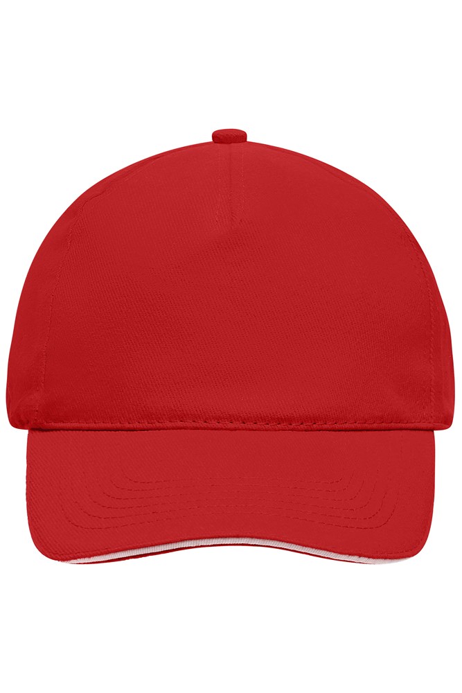 5 Panel Sandwich Cap - Red/white (ca. Pantone 186C
white)