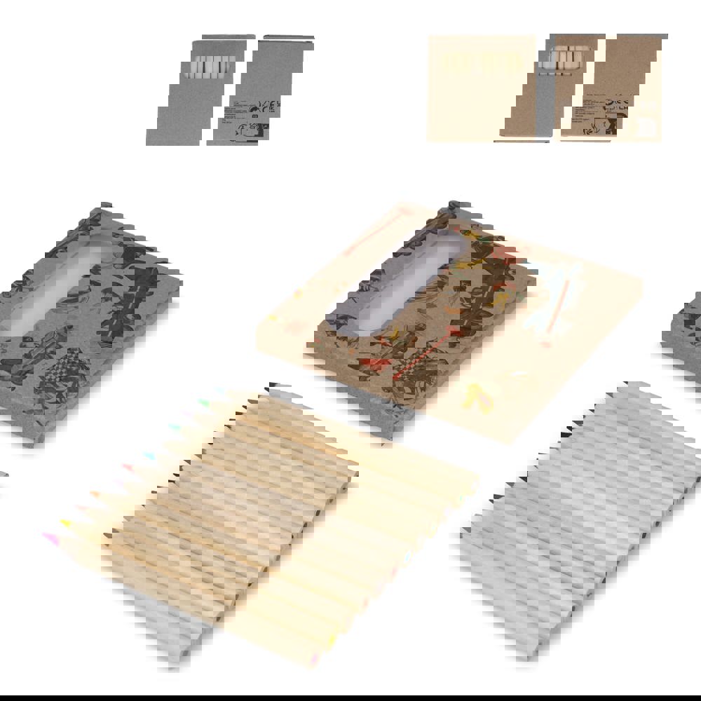 12 Buntstifte in Kraftbox