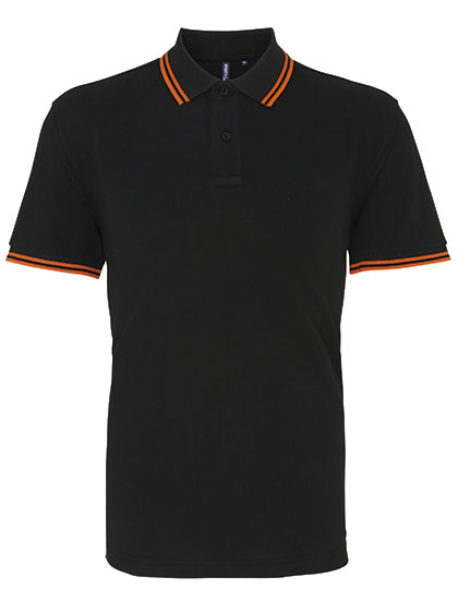Asquith & Fox - Men´s Classic Fit Tipped Polo - Black, Orange