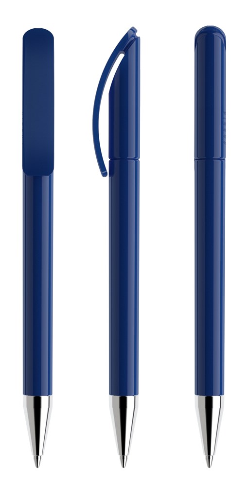 Prodir DS3TPC Polished with Chrome Metal Nose-Cone - Blau poliert