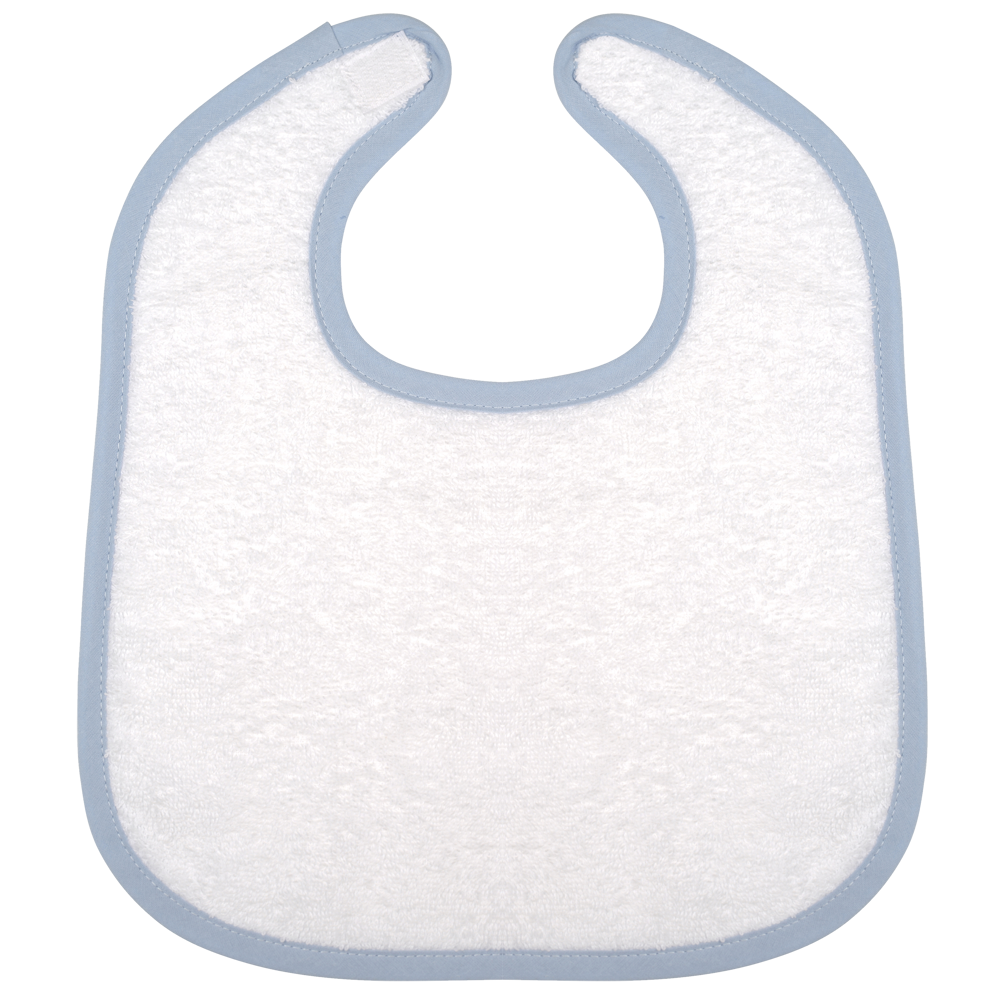 K833 - Baby Frottierlätzchen - White / Sky Blue