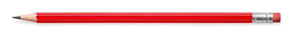 STAEDTLER Bleistift hexagonal, mit Radiertip - rot, Pantone 186
