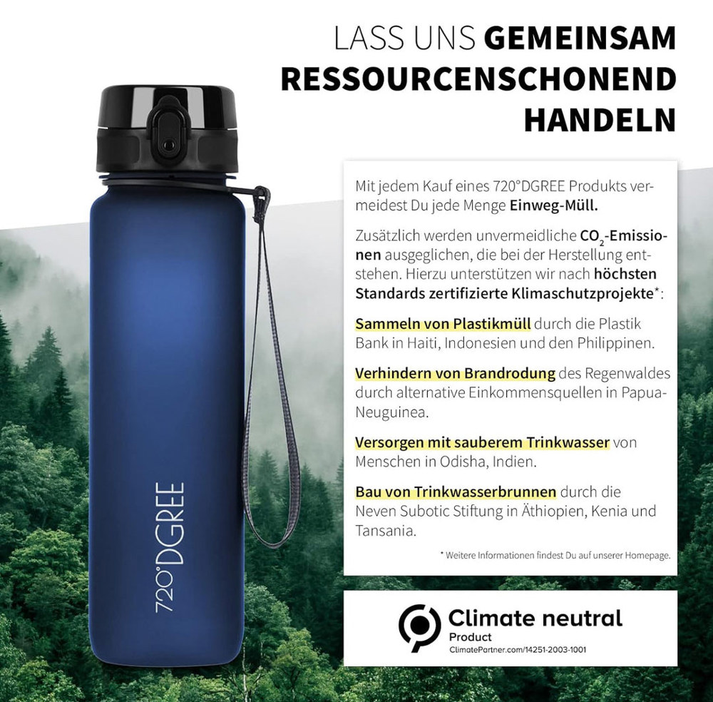 uberBottle Trinkflasche Sky Blue mit Fruchtbehälter