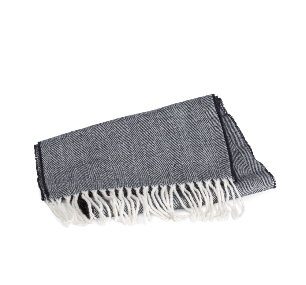 KP434 - Fransenschal - Navy / Natural