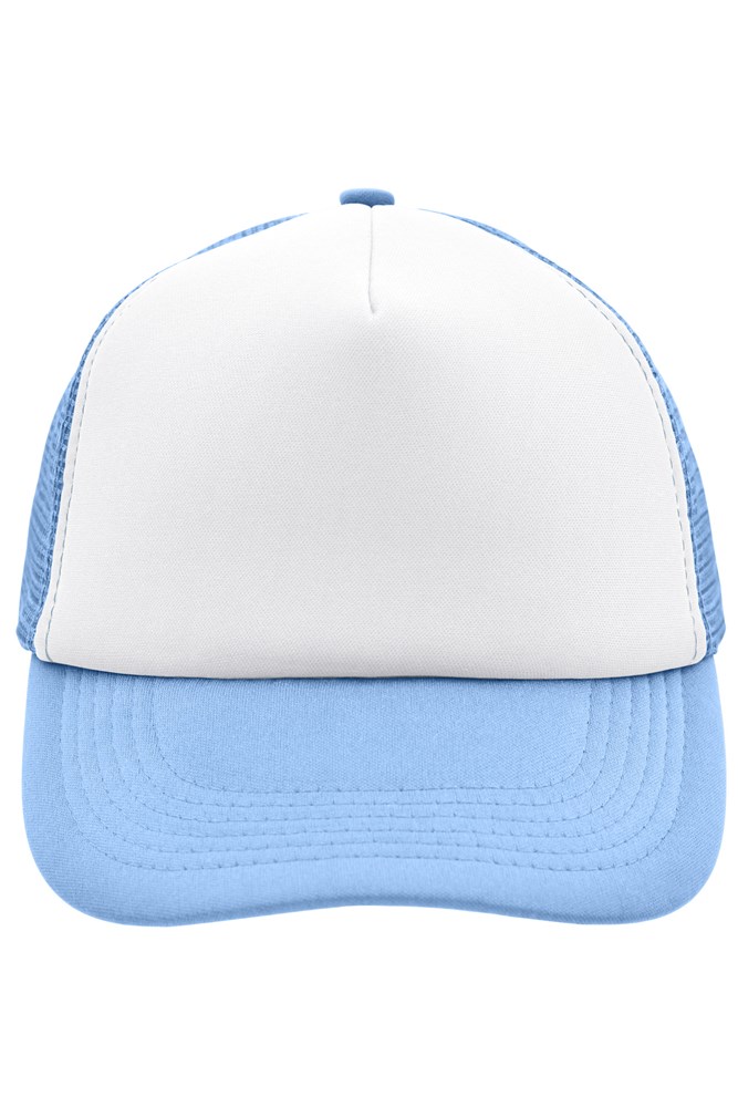 5 Panel Polyester Mesh Cap - White/light-blue (ca. Pantone white
2915C)