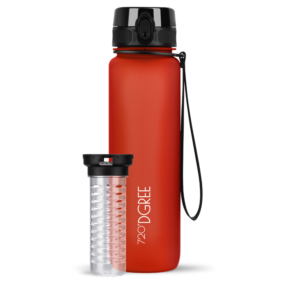 uberBottle Trinkflasche mit Fruchtbehälter - Watermelon Red