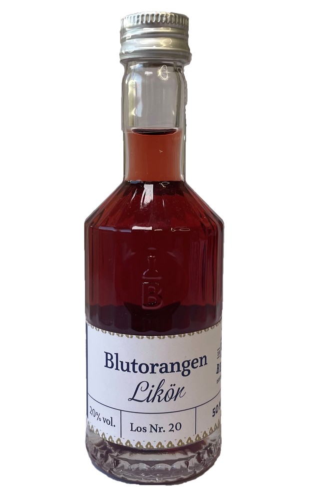 Blutorangenlikör 50 ml in Tastingflasche, 25 % vol.