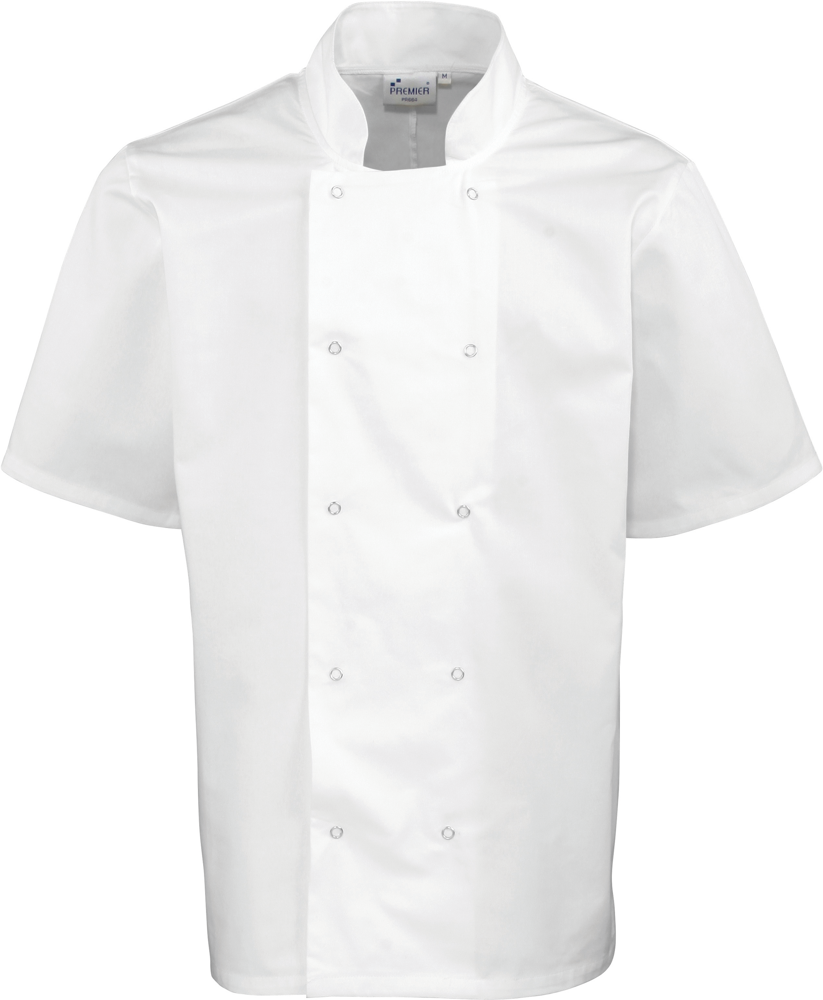 PR664 - Studded Front Chef's Jacket - white