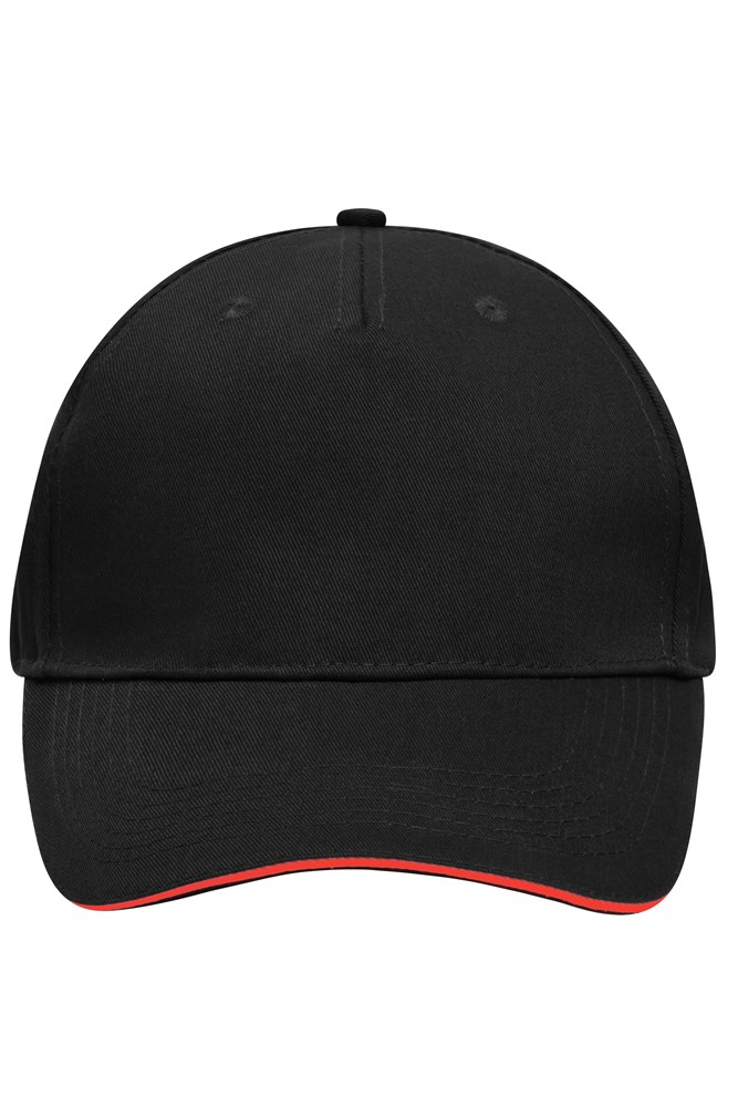 5 Panel Sandwich Cap - Black/red (ca. Pantone blackC
200C)