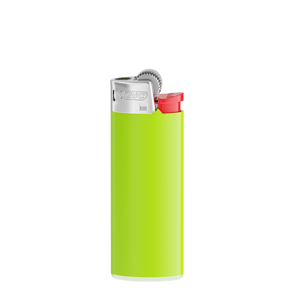 BIC® J25 Standard Feuerzeug - Corpus Apfelgrün/Boden Weiss/Drücker Rot/Chromkappe