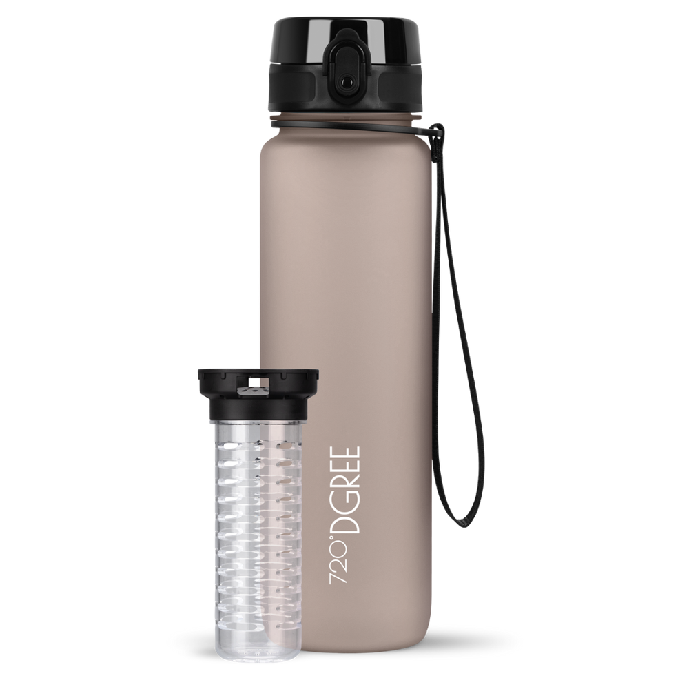 uberBottle Trinkflasche mit Fruchtbehälter - Nougat Brown