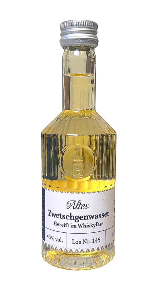 Altes Zwetschgenwasser gereift im Whiskyfass 50 ml