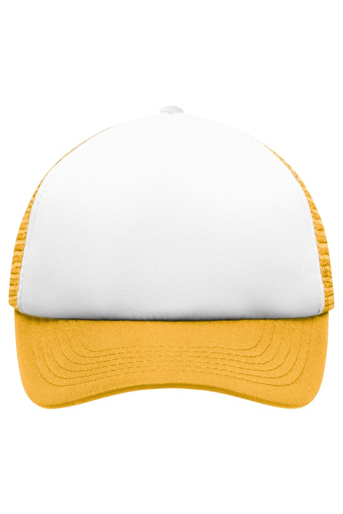5 Panel Polyester Mesh Cap for Kids - White/gold-yellow (ca. Pantone white
123C)