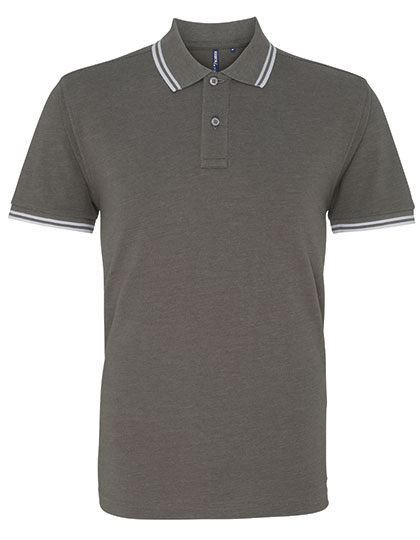 Asquith & Fox - Men´s Classic Fit Tipped Polo - Charcoal, White