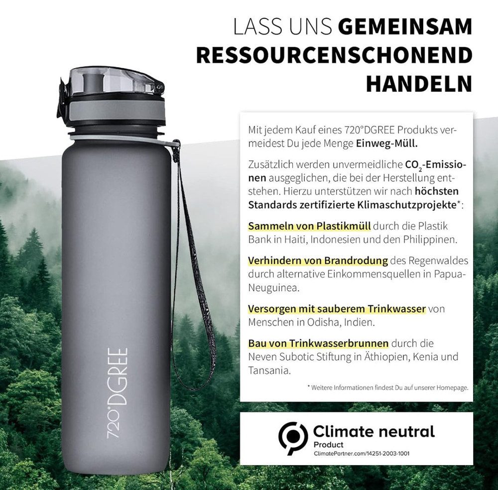 uberBottle Trinkflasche Flamingo Pink mit Fruchtbehälter